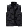 thumbnail image 1 of Wrtxtat Outdoor Ventures Puffer Vest for Men Winter Travel Softshell Lined Fleece Windproof Sleeveless Stand Collar Outerwear with Pockets Big and Tall Regular Fit Black XXXL, 1 of 9