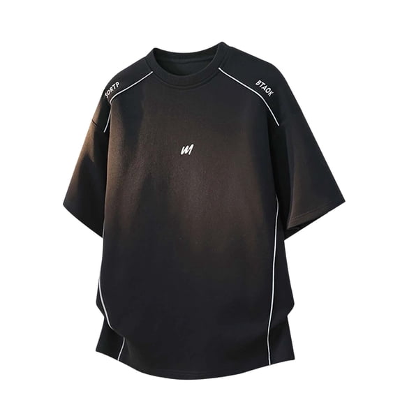 Wrtxtat Plus Size T Shirt for Men Short Sleeve Crewneck Pullover Tee Tops Summer Spring Outdoor Hiking Workout Running Basic Tops Black M