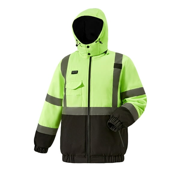 Wrtxtat Safety Rain Jackets for Men 29 Heating Zones USB Rechargeable Coat Full Zip Pockets Warm Midweight Work Jacket,Battery Not Included Green M