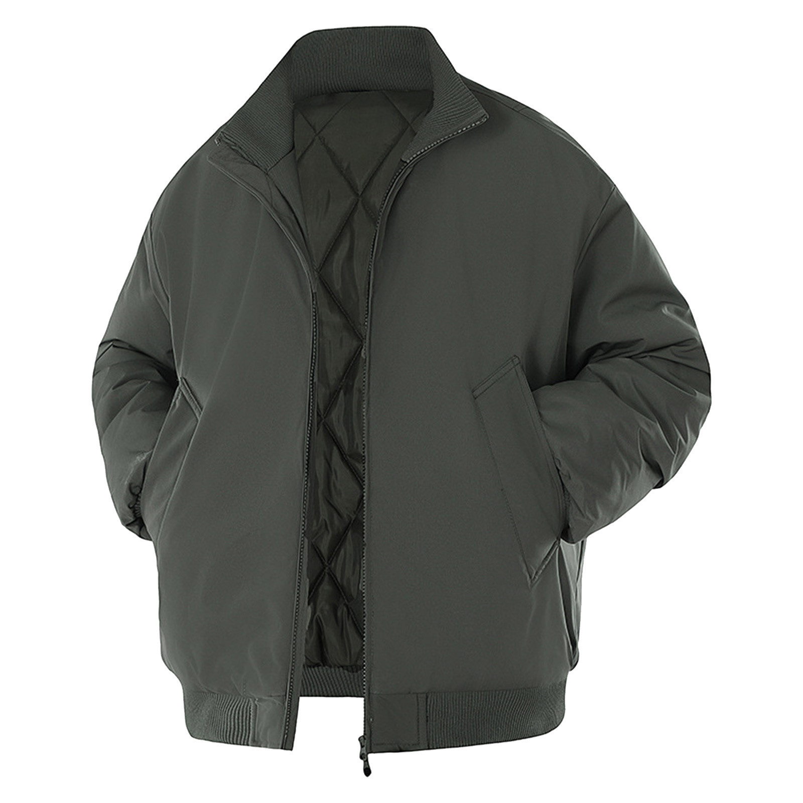 Wrtxtat Warm Bomber Jacket for Men Fall Winter Fashion Heavyweight ...