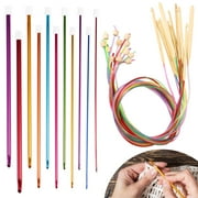 Wrvxzio 23Pcs Tunisian Crochet Hooks Kit 2 to 8mm Colorful Aluminum Afghan Crochet Hooks 3 to 10mm Extra Long Bamboo Tunisian Crochet Hooks Set with Cable and Bead for Blankets Larger Projects