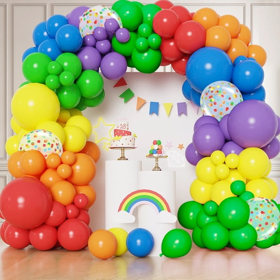 Wrvxzio Colorful Latex Balloon Arch Garland Kit, 96 Piece for Kids Birthday Party Decorations