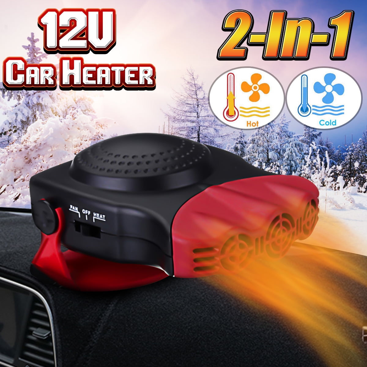 Portable Car 2 in 1 Cooler & Heater Fan Vehicle Electronic Air