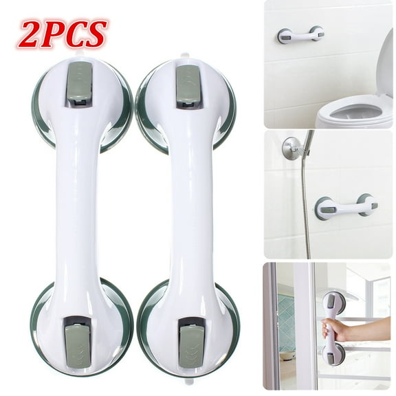 Wrvxzio Powerful Suction Cup Bathroom Shower Support Grab Bar, White