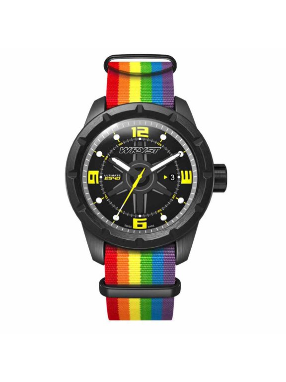 Rainbow Watch Ultimate ES40 Black with Rainbow Strap