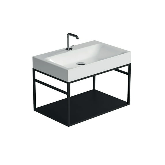 Ws Bath Collections Cento 3532+9249.31 Cento 27-5/8" Rectangular Brass And Ceramic Console