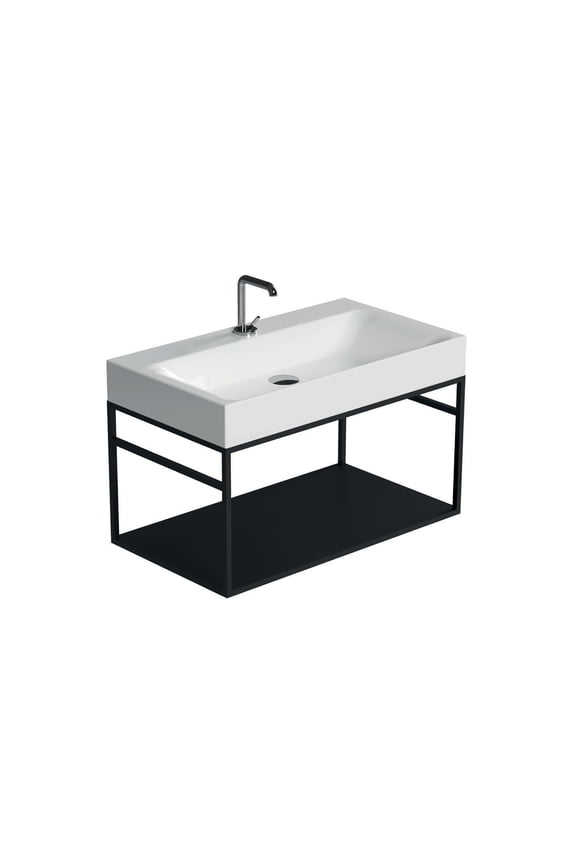 Cento 3533+9250.31 Cento 31-1/2" Rectangular Brass And Ceramic Console