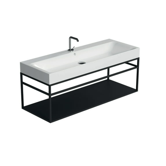 Ws Bath Collections 3583+9251.31 Cento 39-3/8" Rectangular Brass And Ceramic Console