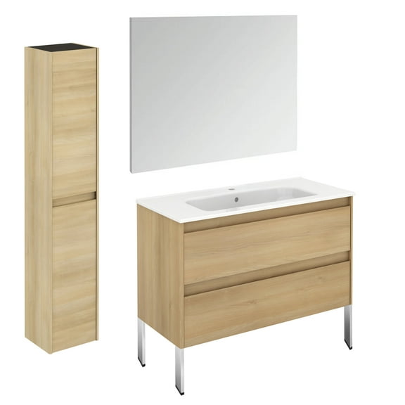 Ws Bath Collections Ambra 100F Pack 2 Ambra 40" Free Standing Single Basin Vanity Set -