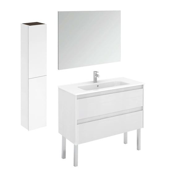 Ws Bath Collections Ambra 100F Pack 2 WM Ambra 40" Free Standing Single Basin Vanity Set -
