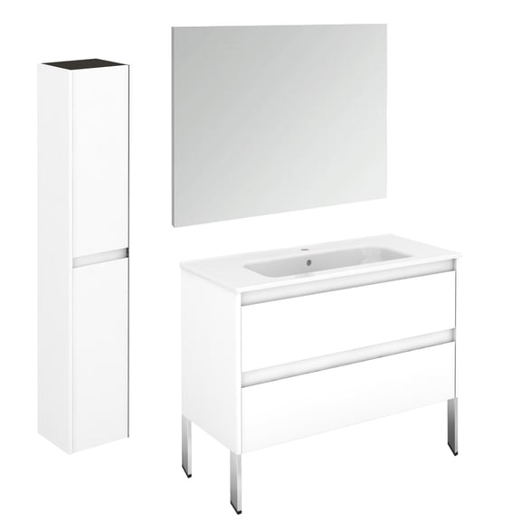 Ws Bath Collections Ambra 100F Pack 2 Ambra 40" Free Standing Single Basin Vanity Set -