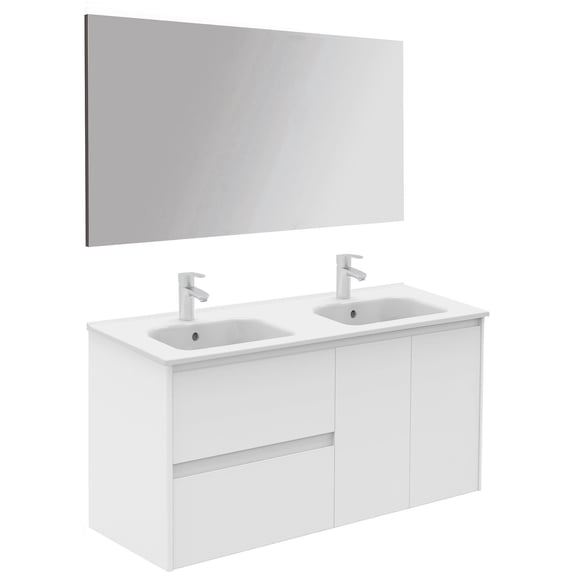 Ws Bath Collections Ambra 120 DBL Pack 1 WG Ambra 48" Wall Mounted Double Basin Vanity Set