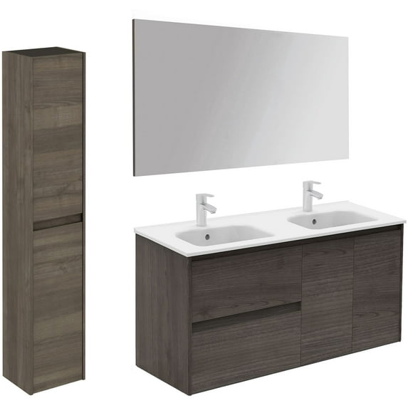 Ws Bath Collections Ambra 120 Dbl Pack 2 Ambra 48" Wall Mounted Double Basin Vanity Set -