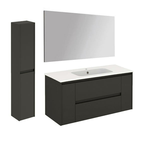 Ws Bath Collections Ambra 120 Pack 2 Ambra 48" Wall Mounted Single Basin Vanity Set -