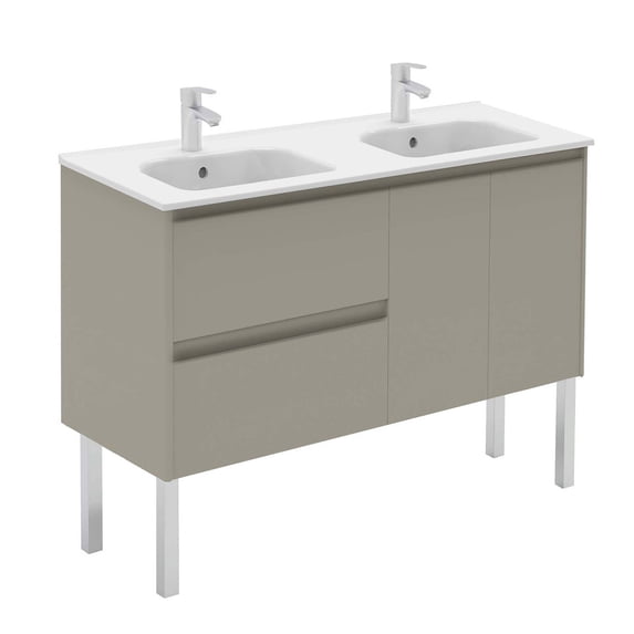 Ws Bath Collections Ambra 120F DBL SM Ambra 48" Free Standing Double Basin Vanity Set -