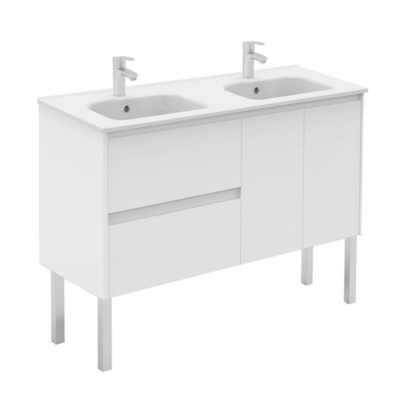 Ws Bath Collections Ambra 120F Dbl Ambra 48" Free Standing Double Basin Vanity Set - White