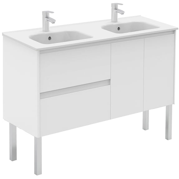 Ws Bath Collections Ambra 120F DBL WG Ambra 48" Free Standing Double Basin Vanity Set -
