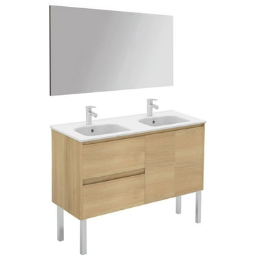 Ws Bath Collections Ambra 120F Dbl Pack 1 Ambra 48" Free Standing Double Basin Vanity Set