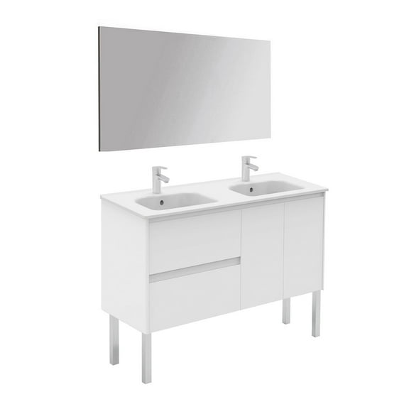 Ws Bath Collections Ambra 120F Dbl Pack 1 Ambra 48" Free Standing Double Basin Vanity Set