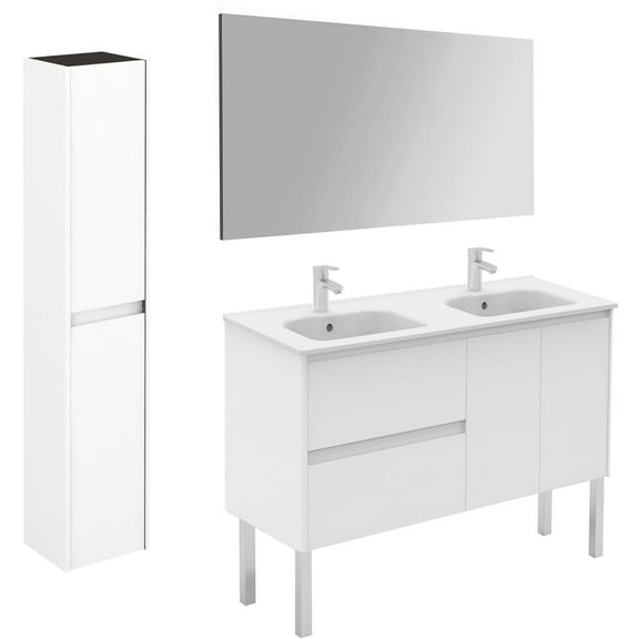 Ws Bath Collections Ambra 120F Dbl Pack 2 Ambra 48" Free Standing Double Basin Vanity Set