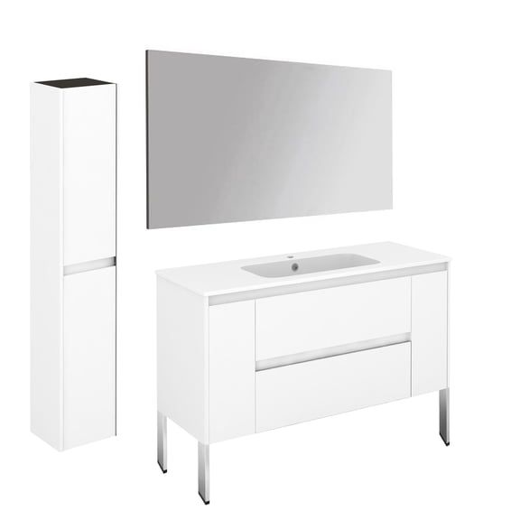 Ws Bath Collections Ambra 120F Pack 2 Ambra 48" Free Standing Single Basin Vanity Set -