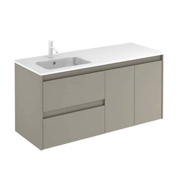 Ws Bath Collections Ambra 120L Ambra 48" Wall Mounted Single Basin Vanity Set - Matte Sand