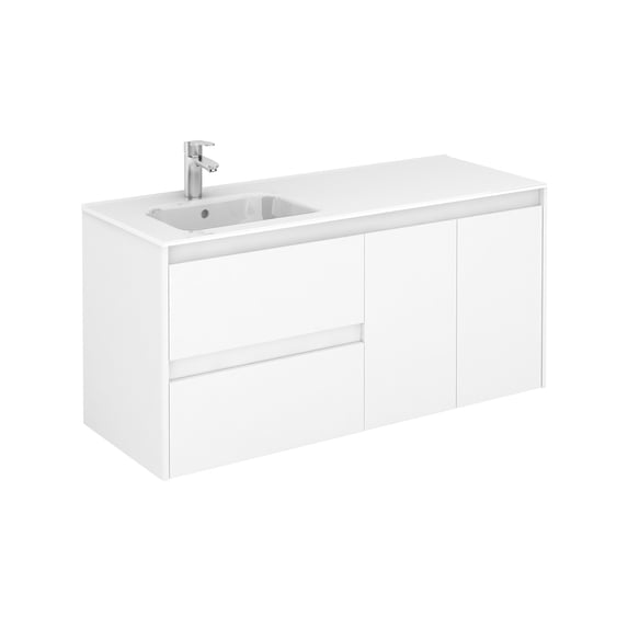 Ws Bath Collections Ambra 120L WG Ambra 48" Wall Mounted Single Basin Vanity Set - White