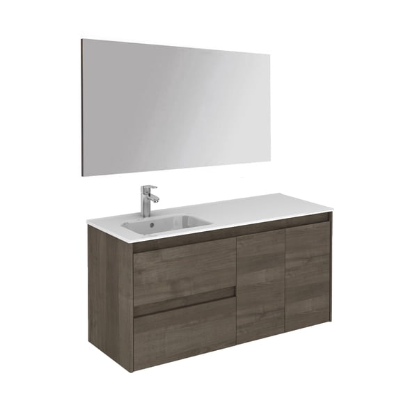 Ws Bath Collections Ambra 120L Pack 1 SA Ambra 48" Wall Mounted Single Basin Vanity Set -