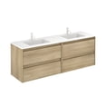 thumbnail image 1 of Ws Bath Collections Ambra 160 NO Ambra 66" Wall Mounted Double Basin Vanity Set - Wood, 1 of 7