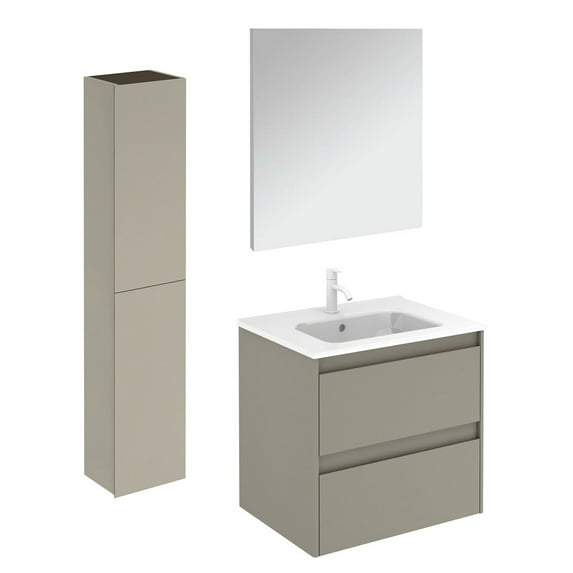 Ws Bath Collections Ambra 60 Pack 2 Ambra 24" Wall Mounted Single Basin Vanity Set - Matte