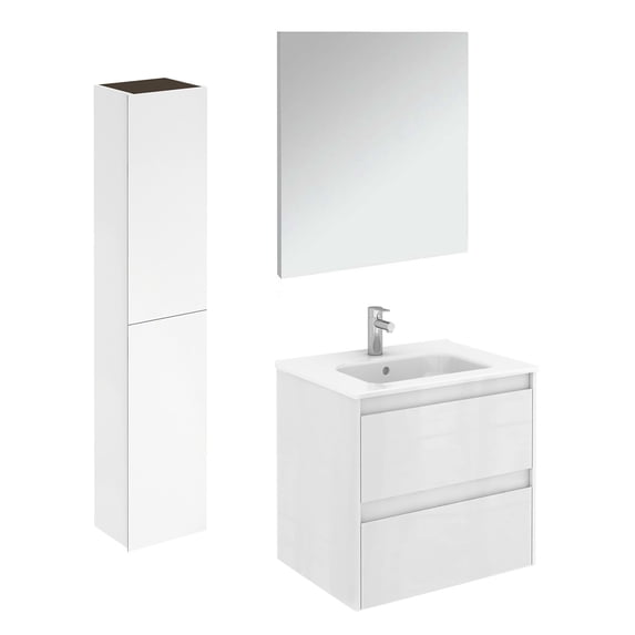 Ws Bath Collections Ambra 60 Pack 2 WM Ambra 24" Wall Mounted Single Basin Vanity Set -