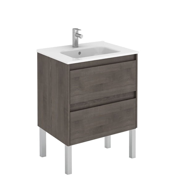Ws Bath Collections Ambra 60F SA Ambra 24" Free Standing Single Basin Vanity Set - Wood