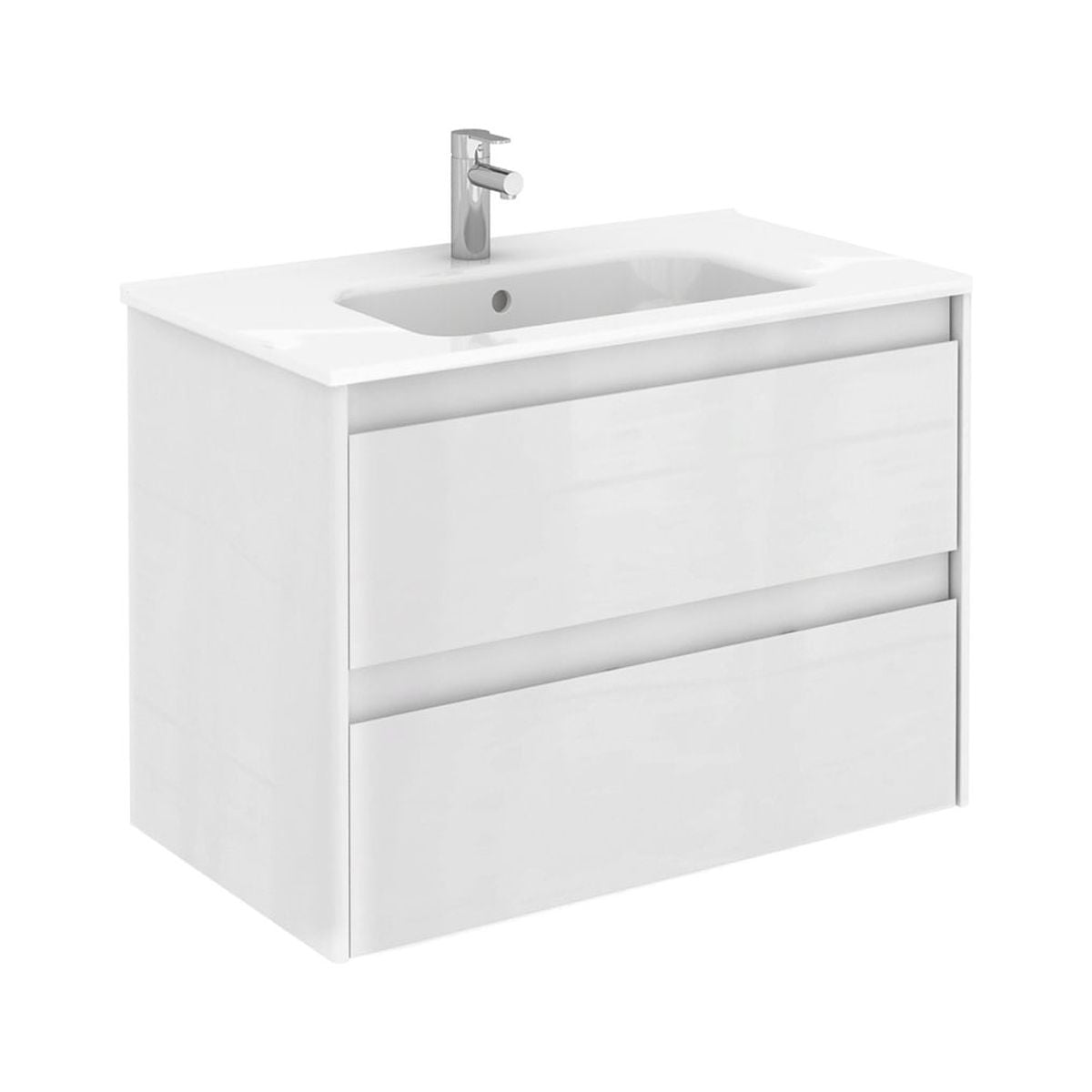 Matte White 32" MDF Wall-Mount Single Sink Vanity