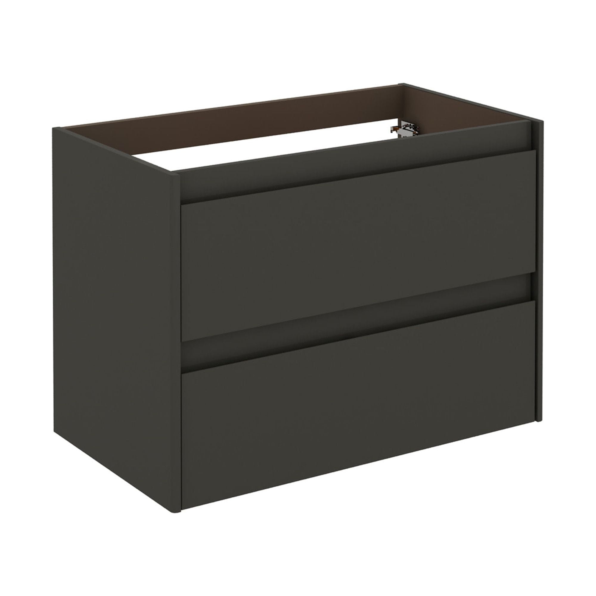 Glossy Anthracite 23.9" Floating Single Sink Vanity with Ceramic Top