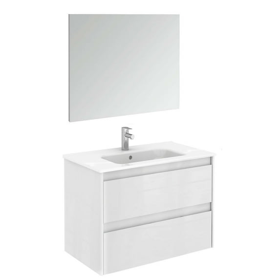 Ws Bath Collections Ambra 80 Pack 1 Ambra 32" Wall Mounted Single Basin Vanity Set - White