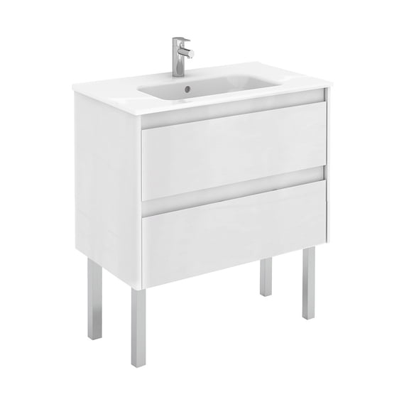 Ws Bath Collections Ambra 80F WM Ambra 32" Free Standing Single Basin Vanity Set - White
