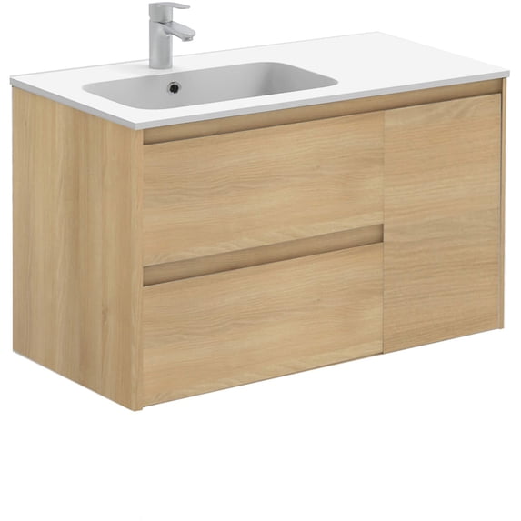 Ws Bath Collections Ambra 90 NO Ambra 36" Wall Mounted Single Basin Vanity Set - Wood