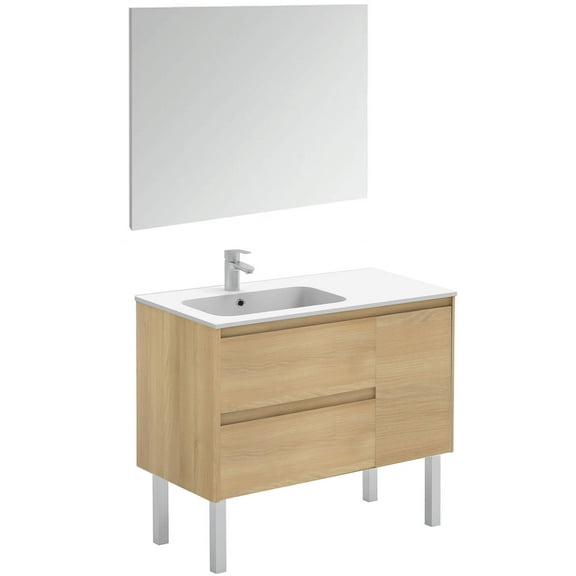 Ws Bath Collections Ambra 90F Pack 1 Ambra 36" Free Standing Single Basin Vanity Set -