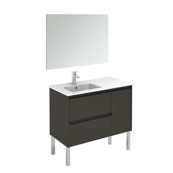 Ws Bath Collections Ambra 90F Pack 1 AN Ambra 36" Free Standing Single Basin Vanity Set -