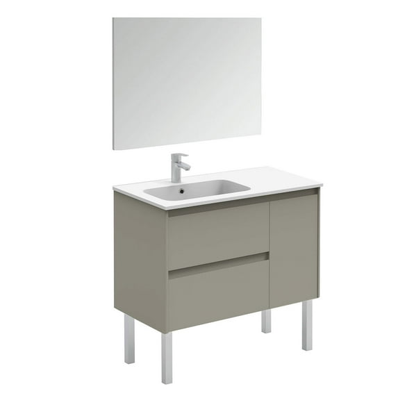 Ws Bath Collections Ambra 90F Pack 1 Ambra 36" Free Standing Single Basin Vanity Set -