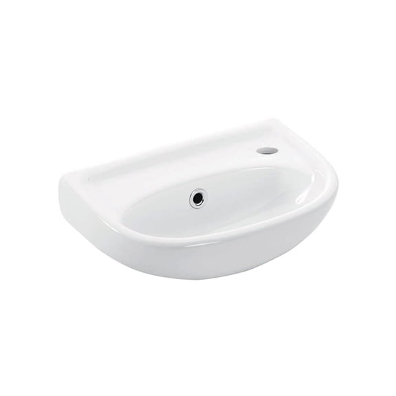 Ws Bath Collections Basic 4000.01L Basic 15-1/2" Oval Ceramic Wall Mounted Bathroom Sink -