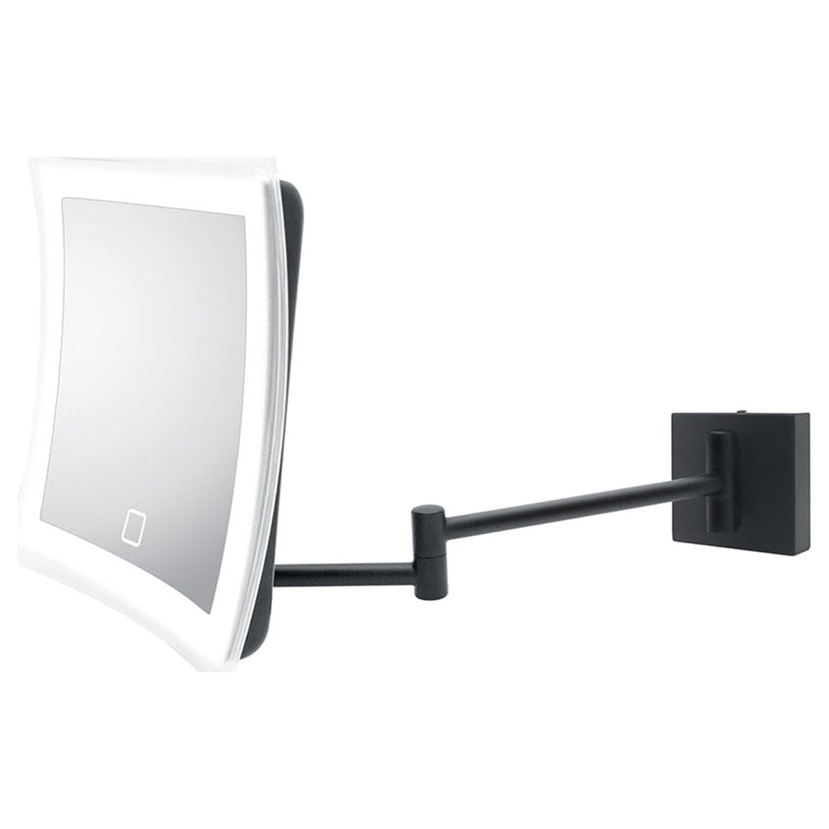 Matte Black 8.3'' LED Magnifying Wall Mounted Mirror