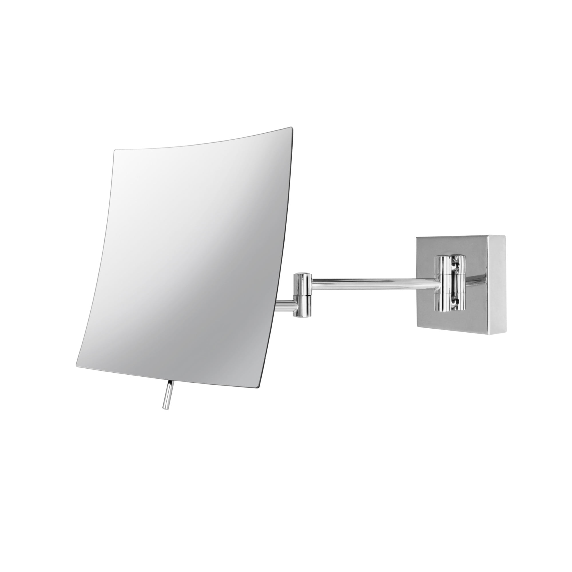 Elegant Polished Chrome Square Wall-Mounted Makeup Mirror