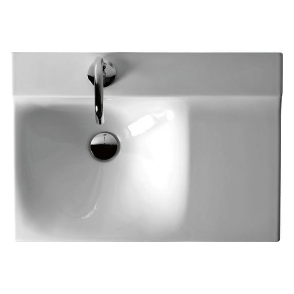 Ws Bath Collections Buddy 3402 Buddy 23-11/16" Ceramic Wall Mounted Bathroom Sink - White