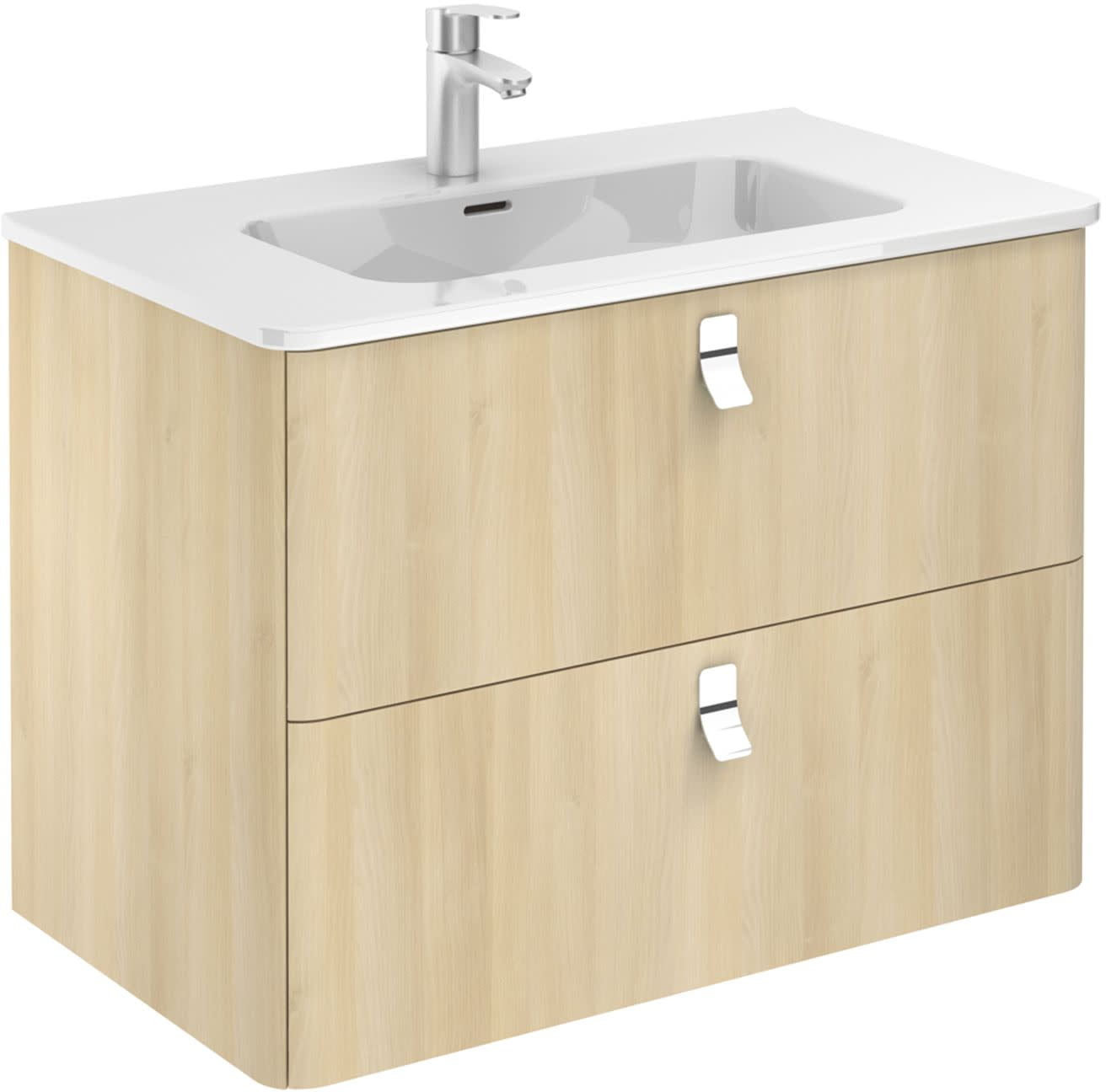Concert 32" Nordic Oak Wall-Mounted Single Sink Vanity with Ceramic Top