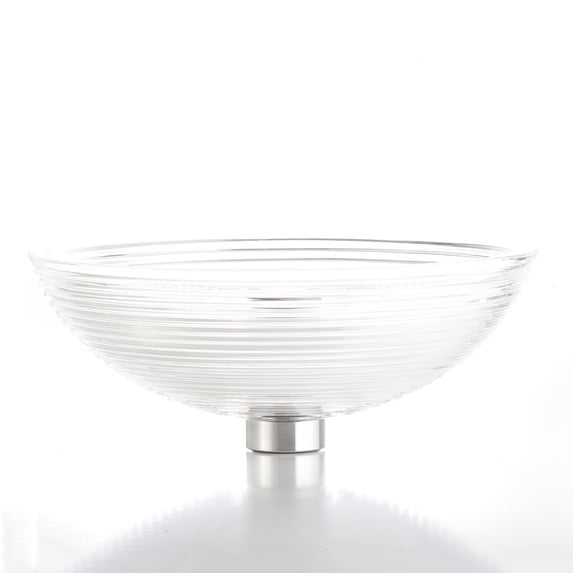 Ws Bath Collections Crystal 677 CL Glamorous 16-7/8" Circular Glass Vessel Bathroom Sink -