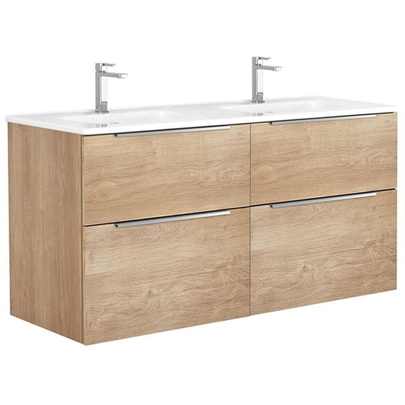 Ws Bath Collections Dalia C120D.100 NO Dalia 48" Wall Mounted Double Basin Vanity Set -