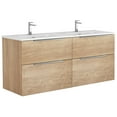 thumbnail image 1 of Ws Bath Collections Dalia C140d Dalia 54" Wall Mounted Double Basin Vanity Set - Wood, 1 of 1