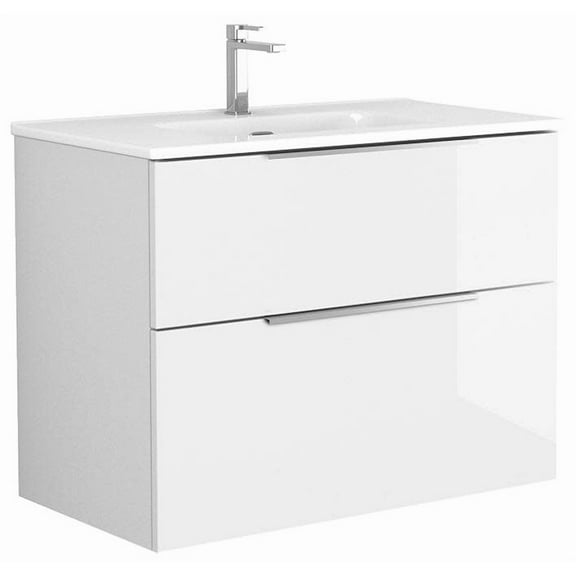 Ws Bath Collections Dalia C80 Dalia 32" Wall Mounted Single Basin Vanity Set - White