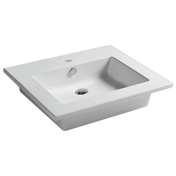 Ws Bath Collections Drop 61.01 Drop 24" Rectangular Ceramic Drop In Or Wall Mounted